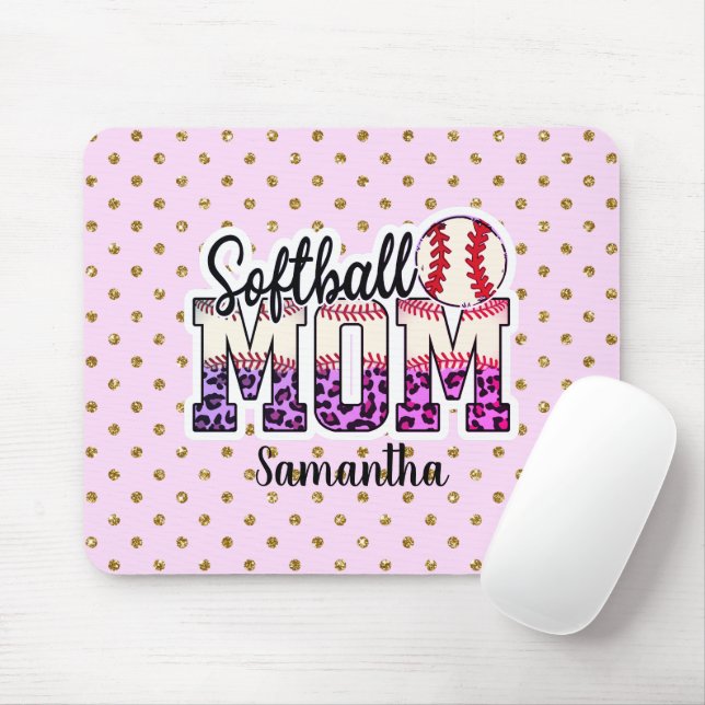 Proud Softball Mum Life Mouse Pad (With Mouse)