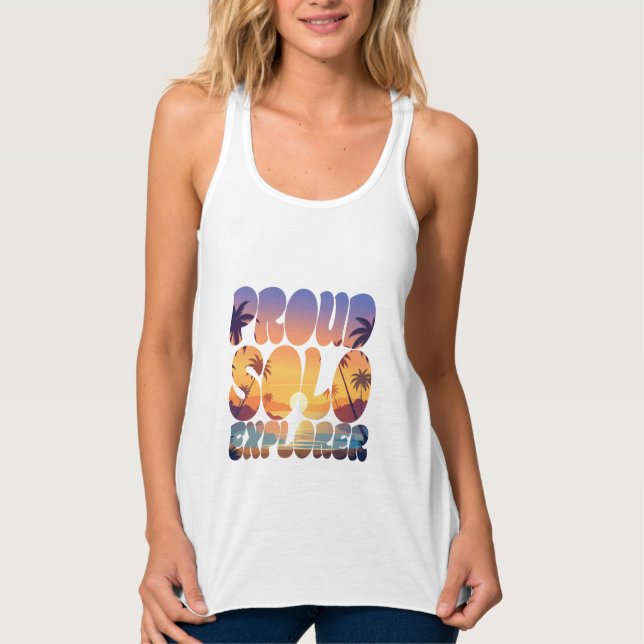Proud Solo Explorer Sunset Beach T-Shirt Singlet (Front)