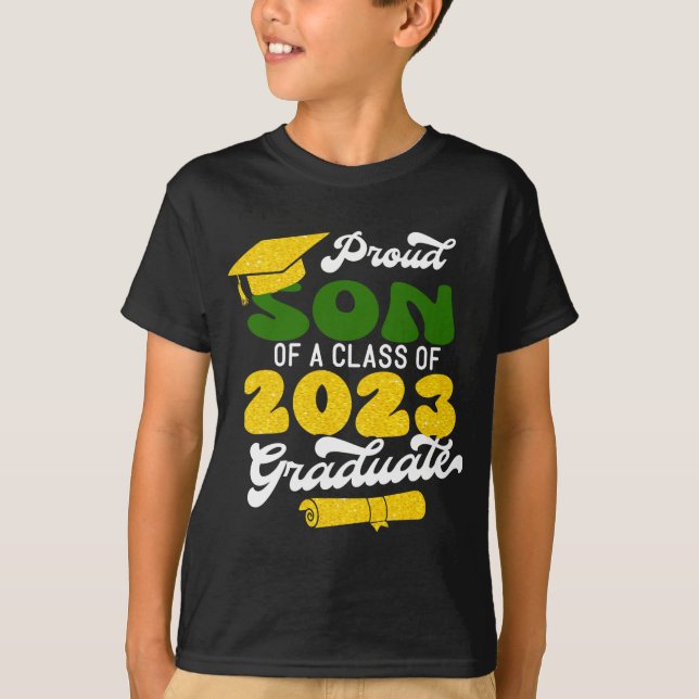 Proud SON of a Class of 2023 Graduate Retro Gold T-Shirt (Front)