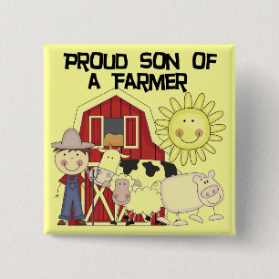 Proud Son of a Farmer Tshirts and Gifts 15 Cm Square Badge