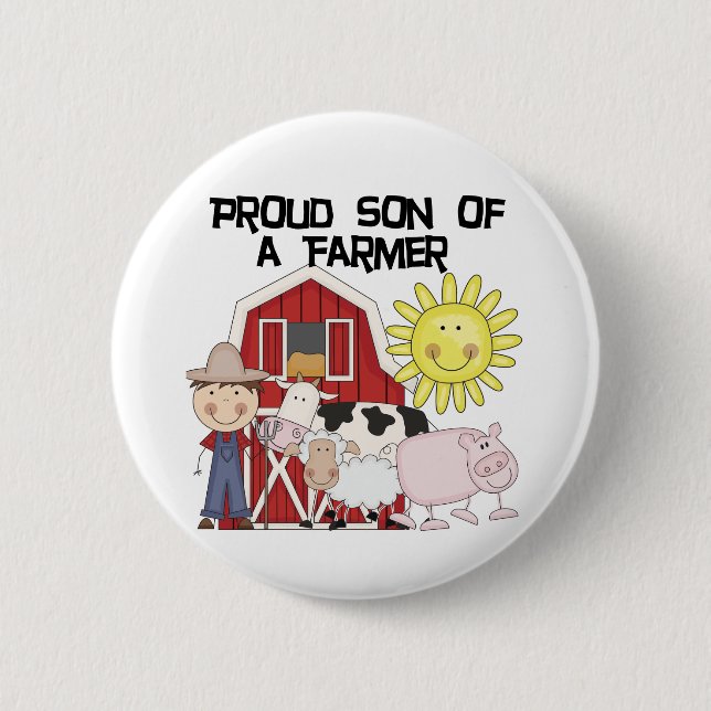 Proud Son of a Farmer Tshirts and Gifts 6 Cm Round Badge (Front)
