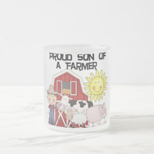Proud Son of a Farmer Tshirts and Gifts Frosted Glass Coffee Mug