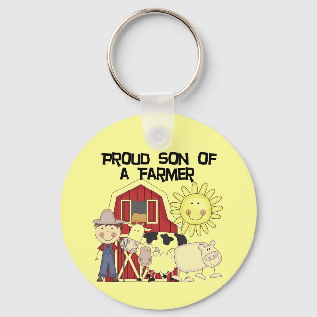 Proud Son of a Farmer Tshirts and Gifts Key Ring (Front)