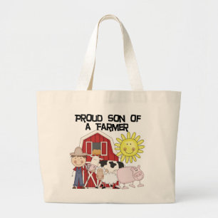 Proud Son of a Farmer Tshirts and Gifts Large Tote Bag