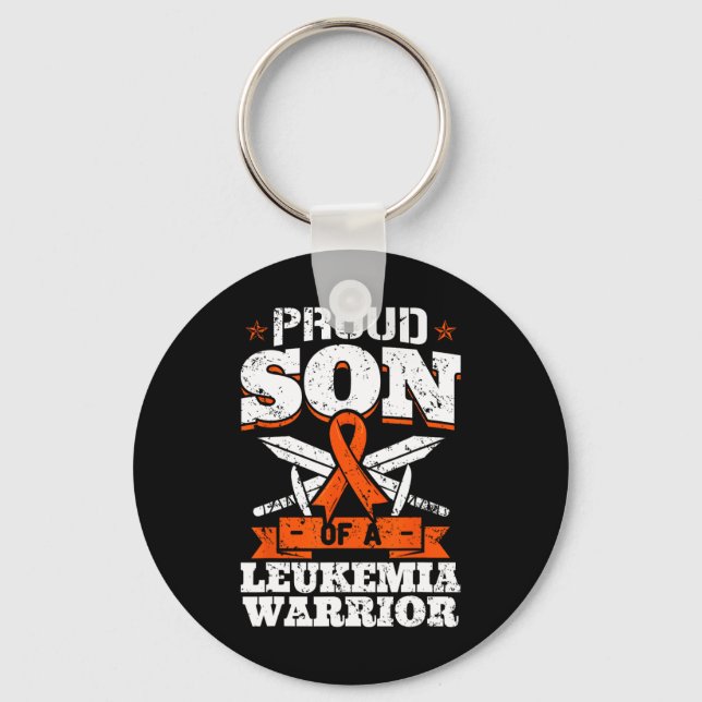 Proud Son Of A Leukaemia Warrior Child Awareness B Key Ring (Front)