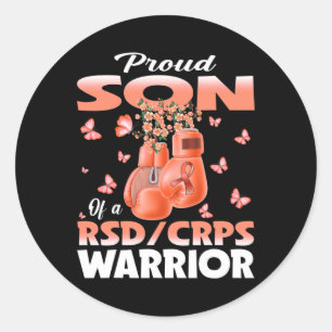 Proud Son Of A Rsd Crps Warrior Awareness Boxing G Classic Round Sticker