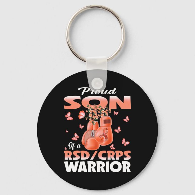 Proud Son Of A Rsd Crps Warrior Awareness Boxing G Key Ring (Front)