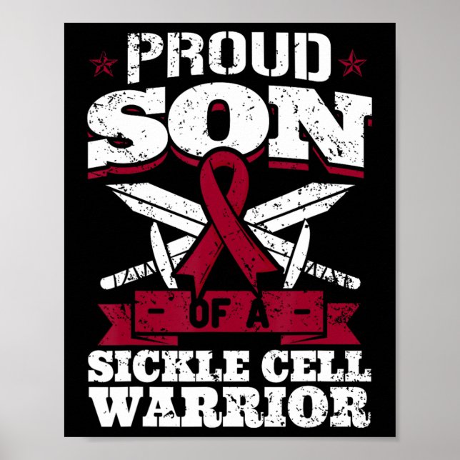 Proud Son Of A Sickle Cell Warrior Scd Awareness R Poster (Front)