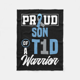 Proud Son Of A T1d Warrior Diabetes Awareness Fleece Blanket