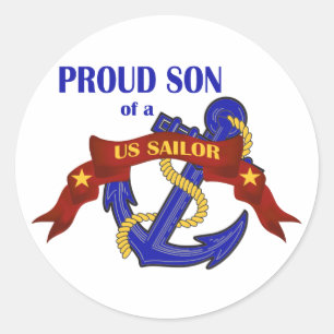 Proud Son of a US Sailor Classic Round Sticker