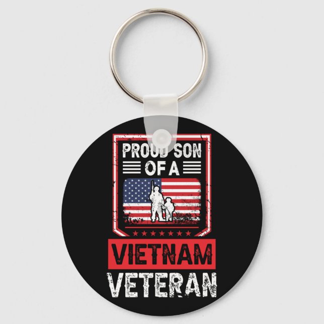 Proud Son Of A Vietnam Veteran Key Ring (Front)
