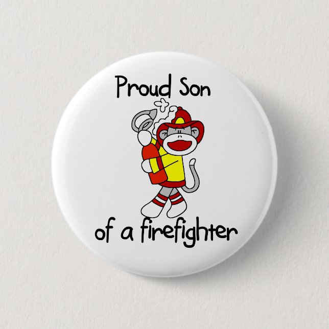 Proud Son of Firefighter 6 Cm Round Badge (Front)