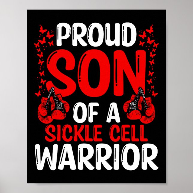 Proud Son Of Sickle Cell Disease Warrior Awareness Poster (Front)
