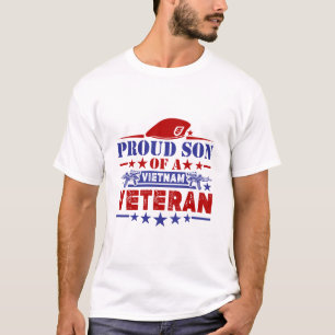  Proud Son US Army Vietnam Veteran USA Flag  T-Shirt