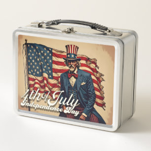 Proud Soul of the 4th of July Metal Lunch Box