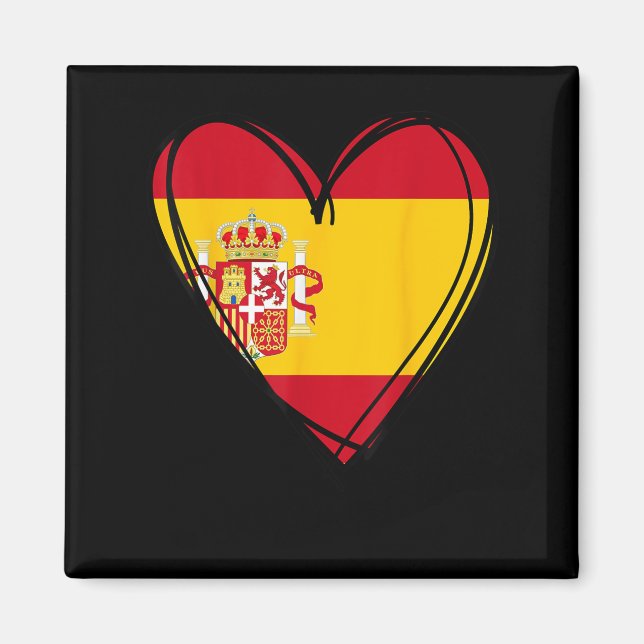 Proud Spanish Boy Girl Aunt Dad Mum Spain Flag Hea Magnet (Front)