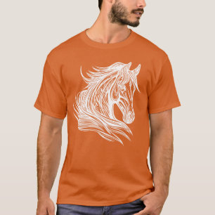 Proud Stallion Portrait Mane Inhe Wind Horses gift T-Shirt