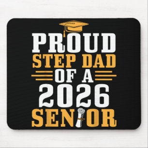 Proud Step Dad 2026 Senior Graduation Diploma Son  Mouse Pad