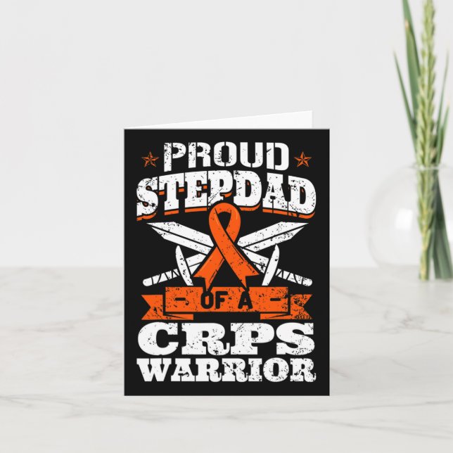 Proud Stepdad Of A Crps Warrior Rsd Awareness Ribb Card (Front)