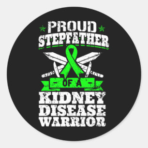 Proud Stepfather Of A Kidney Disease Warrior Ckd A Classic Round Sticker