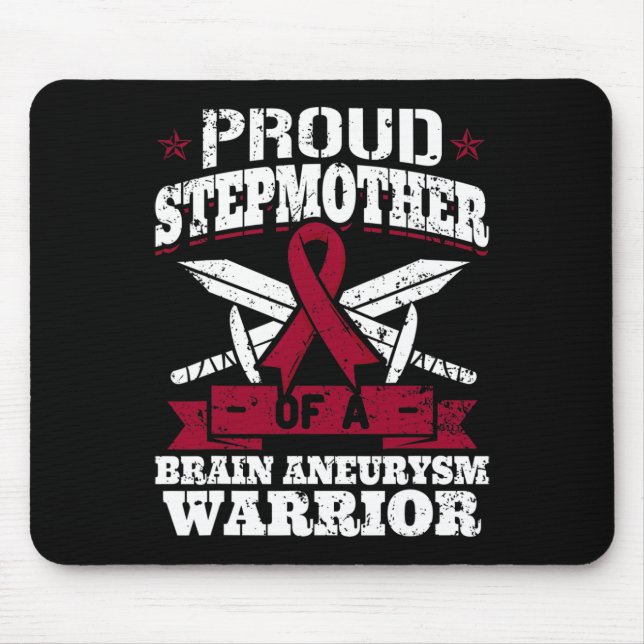 Proud Stepmother Of A Brain Aneurysm Warrior Aware Mouse Pad (Front)