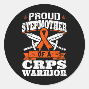 Proud Stepmother Of A Crps Warrior Rsd Awareness R Classic Round Sticker