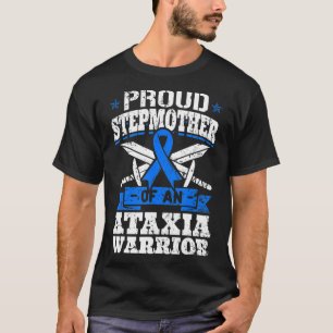 Proud Stepmother Of An Ataxia Warrior Blue Awarene T-Shirt
