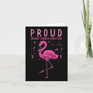 Proud Survivor Flamingo Pink Breast Cancer Awarene Card