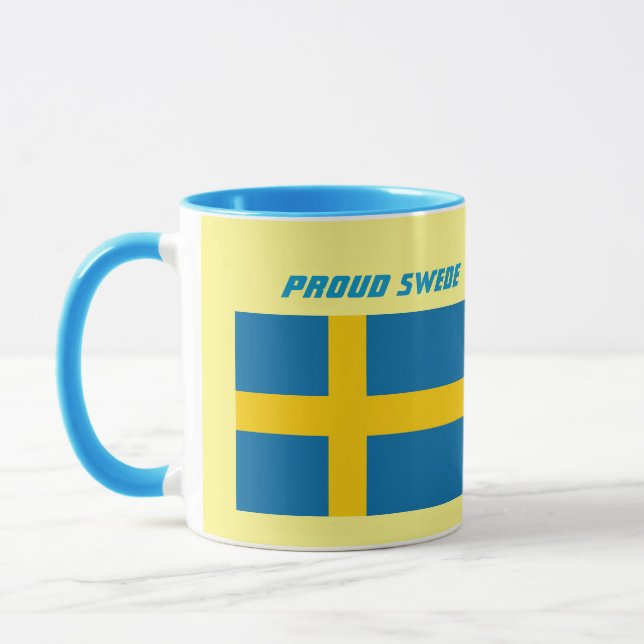 Proud Swede Flag and Crest Mug (Left)