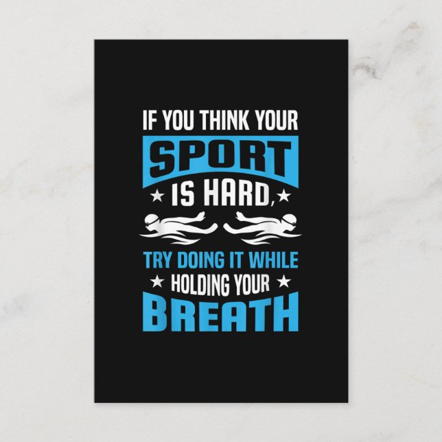 Proud Swimming Lover Quote Gifts Swimmer Saying Enclosure Card (Front)