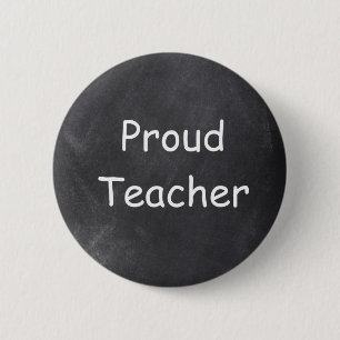 Proud Teacher Chalkboard Design Gift Idea 6 Cm Round Badge