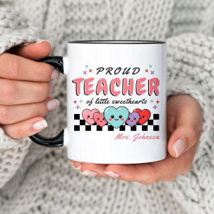 Proud Teacher of Sweethearts Valentine's Day Pink Mug