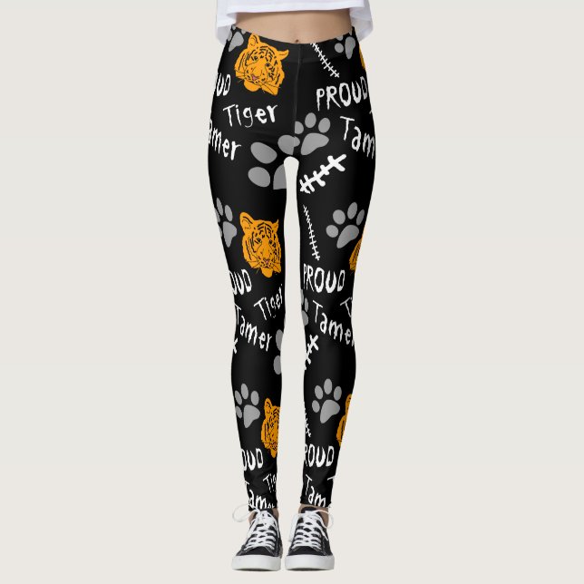 Proud Tiger Tamer Black Leggings (Front)