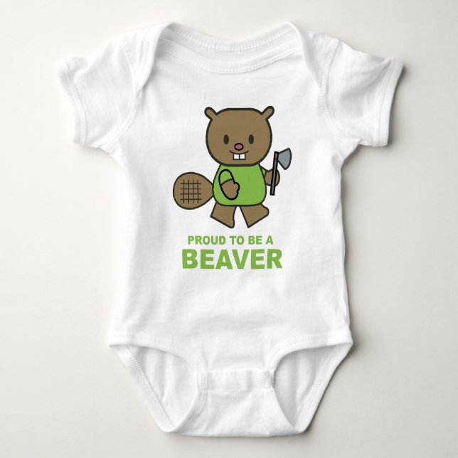 Proud To Be A Beaver Baby Bodysuit (Front)