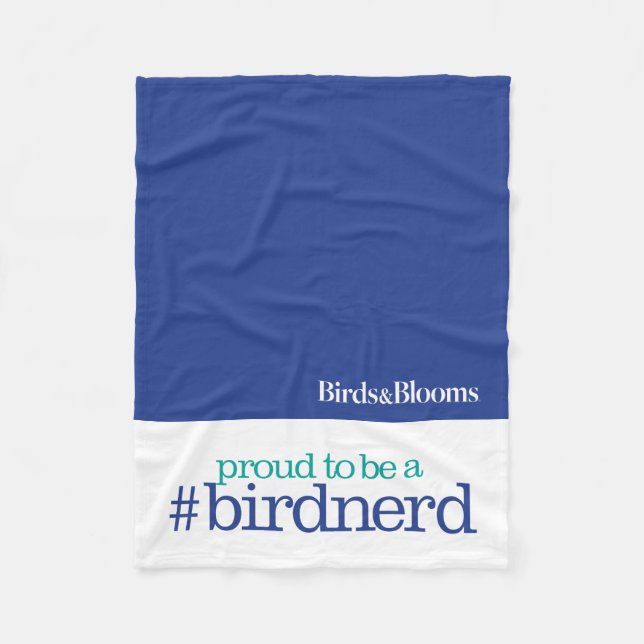 Proud to be a bird nerd fleece blanket (Front)
