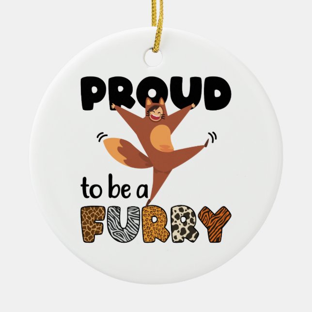 Proud to Be A Furry Ceramic Tree Decoration (Front)