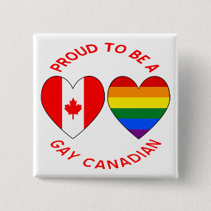 Proud to be a Gay Canadian 15 Cm Square Badge