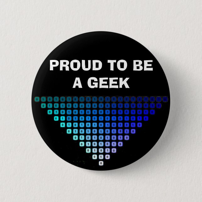 PROUD TO BE A GEEK 6 CM ROUND BADGE (Front)