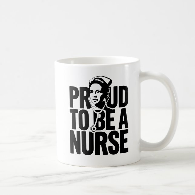 "Proud to Be a Nurse Stethoscope Design" Coffee Mug (Right)