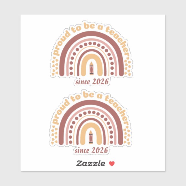Proud To Be a Teacher Retro Brown Orange (Sheet)