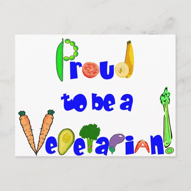 Proud to be a Vegetarian Postcard (Front)
