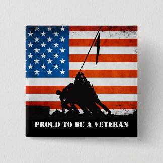 Proud to be a Veteran 15 Cm Square Badge