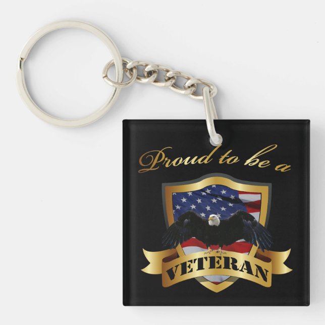 Proud to be a Veteran Key Ring (Front)