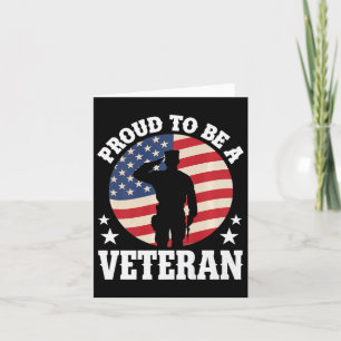 Proud To Be A Veteran Usa Veteran Military Honour  Card