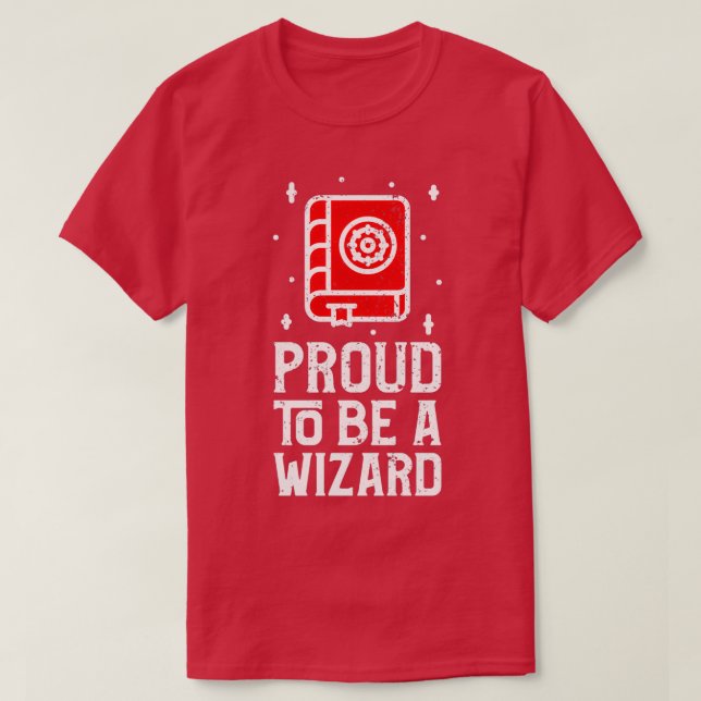 Proud To Be A Wizard Red T-Shirt (Design Front)