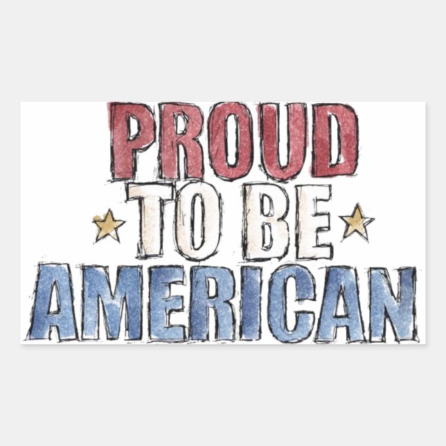 Proud to be American Design Rectangular Sticker (Front)