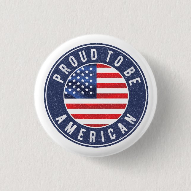 Proud to be american Flag  T-Shirt Trucker Hat 3 Cm Round Badge (Front)
