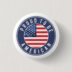 Proud to be american Flag T-Shirt Trucker Hat 3 Cm Round Badge