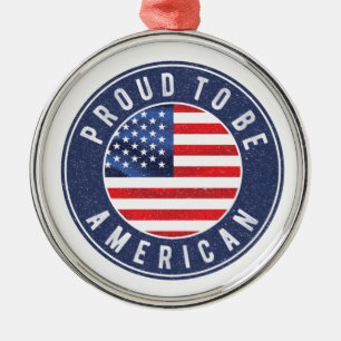 Proud to be american Flag  T-Shirt Trucker Hat But Metal Tree Decoration