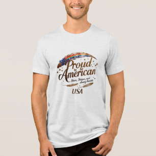 Proud to Be American – Golden Glory Patriotic USA  Tri-Blend Shirt